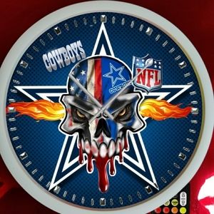 Dallas Cowboys wall clock with led lights n remote
